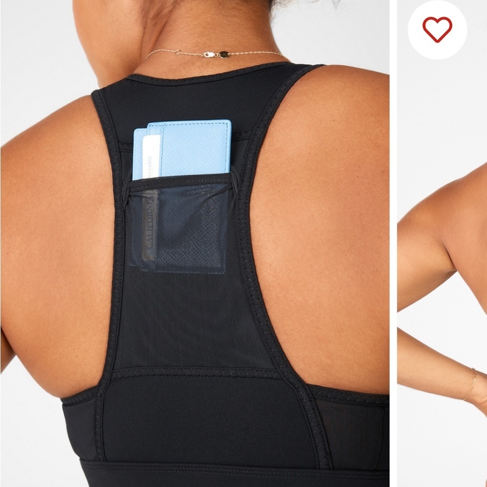 Fabletics | Classic Black Sports Bra with Phone holder Size S - Picture 2 of 7